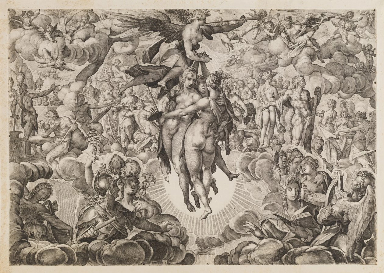 Bartholomeus Spranger - 105, Pittura, scultura e architettura, vietate dai turchi, ritirate nell'Olimpo, Statens Museum for Kunst